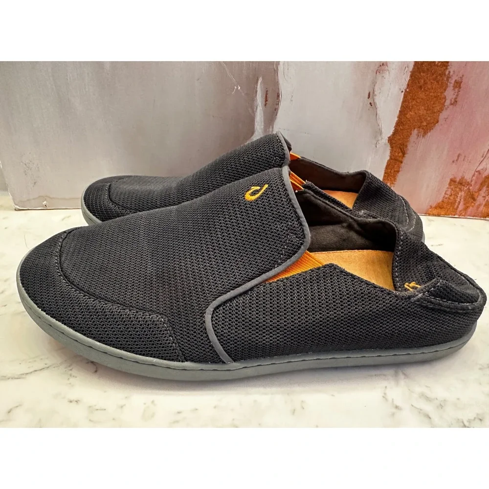 OluKai Nohea Mesh Mens Slip On Shoes Charcoal Gray Sz 10.5